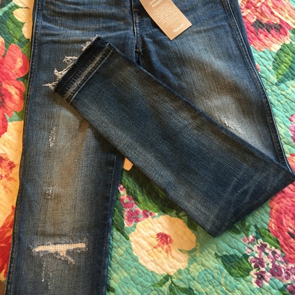 Distressed madewell skinny raw hem jeans - Picture 6 of 6